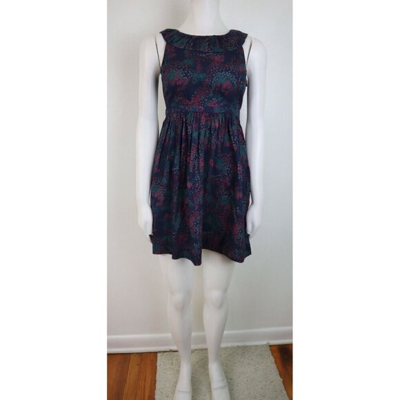 RED CAMEL - JUNIOR'S BLUE FLORAL PRINT DRESS - SIZE 1 - - Picture 2 of 7